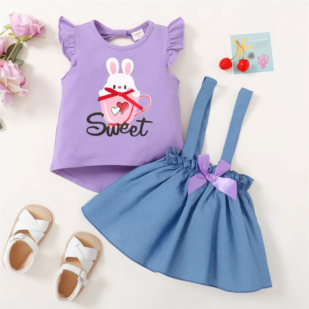 Sweet Rabbit Top & Skirt Dress Set