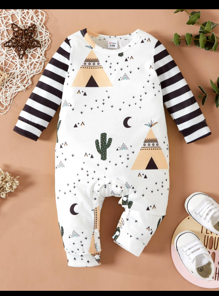 Baby All Over Print Striped Onesie