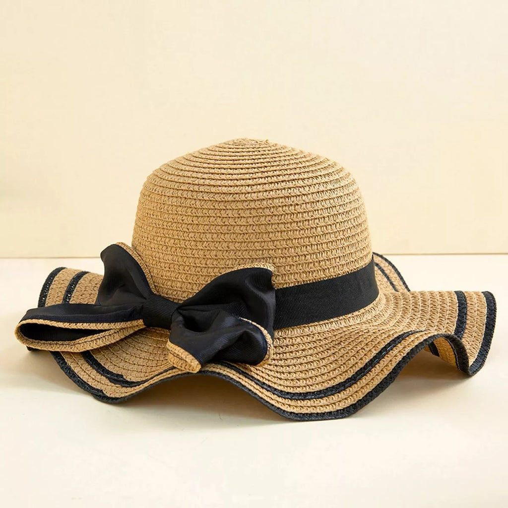 Khaki Hat with Black Bow